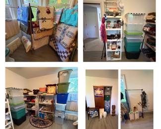 Quilts, Blankets, Linens, Toiletrie Items, Totes, Trash Cans, Quilt Racks, Clothes Rack, Shoe Racks