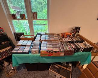 CD's, Cassettes, DVD's, Blu-Ray, VHS