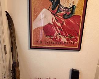 Gala Rouge Pinot Noir 2004 Collection Framed Print; Bow & Arrows; Pool Cue and Bag