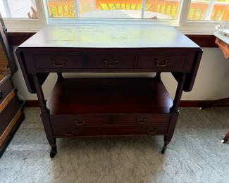 The Georgetown Galleries Solid Mahogany Drop Leaf Buffet Table