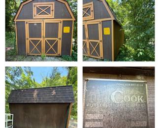 Cook Portable Shed with Loft- Was Delivered on Skids and is still on the skids- $800- Buyer makes arrangements to move it off of the property- Will sell ahead of time- Contact R & D- Contents NOT Included