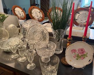 Vintage goblets, plates