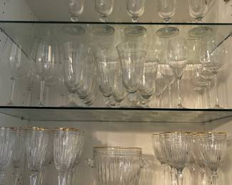 Waterford "Hanover Gold" glassware (on bottom shelf)