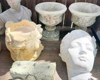 Outdoor decor, much of it shabby chic