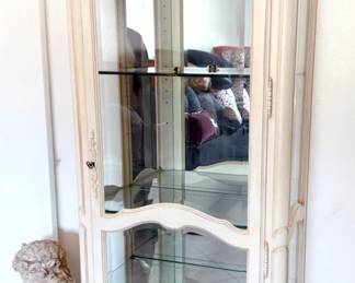 Tall French Provincial-style china cabinet