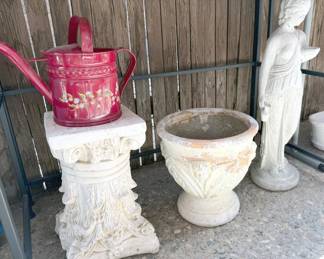 Outdoor decor, much of it shabby chic