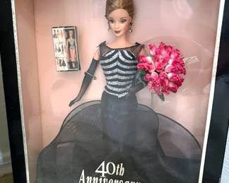 Barbies in boxes, including Winter Fantasy, Bob Mackie, Holidays, Millennium Princess