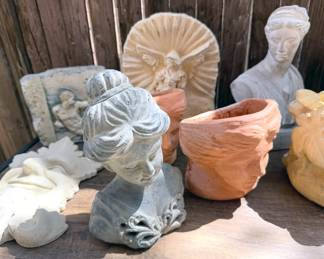 Outdoor decor, much of it shabby chic