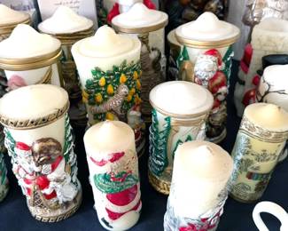 Emperor Art Creations Holiday Candles, many new in box or otherwise unused