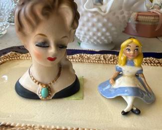 Old Disney Lady Head Vase