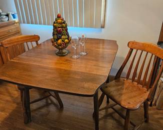 Drop leaf kitchen table and pair of chairs sold separately