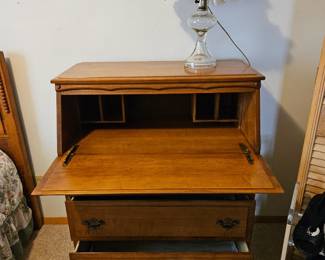 Writing desk shown open