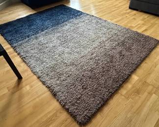 Lot #19 nuLOOM Zoomy Shag Area Rug 6x9 Blue Gray Ombre Gradient 100% Polyester