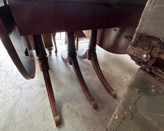 #82	Wod Drop-leaf w/3 Pedestal Sets of legs - as is finish - 26-59x42x30	 $30.00 			