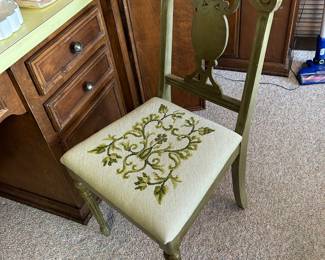#43	Wood Needle Point desk Chair 	 $30.00 			