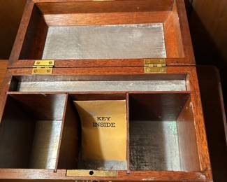#37	Wood organizer Box w/3 cubbies w/key - 10x7x7	 $30.00 			
