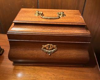 #37	Wood organizer Box w/3 cubbies w/key - 10x7x7	 $30.00 			