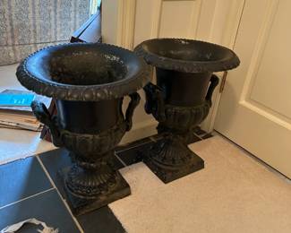 #214	black iron planter as is rust in the middle  `5x20	 $75.00 			 #215	black iron planter as is rust in the middle  `5x20	 $75.00 			