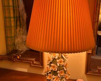 #150	metal flower lamp 29 tall 	 $120.00 			
