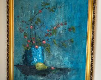 #103	Acrylic original Painting of Blossoms - abstract - by DJ 89 - 27x33	 $75.00 			