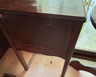 #18	Wood Sewing Cabinet - As is Door Latch (not closing properly and finish) - 16x12x26	 $65.00 			