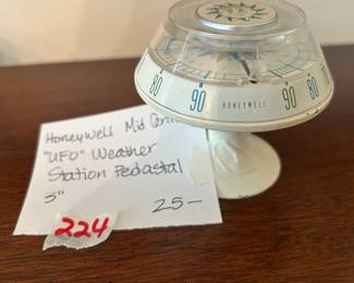 #224	honey well mid century UFO weather station pedestal 3 inch	 $25.00 			