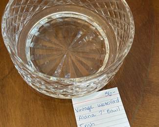  #235	vintage Waterford Alana 7 inch bowl Irish	 $36.00 					