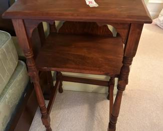 #137	Wood Bedside Table w/Shelf - 16x14x29 	 $65.00 			