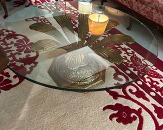 #11	3/4"  Glass Top/Metal Base Coffee Table Round - 40 round x 15	 $130.00 			