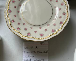 #218	set of 8 Theodore Haviland Wilton salad plates 	 $40.00 			