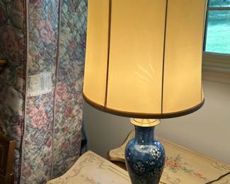 #172	blue ceramic lamp m33 tall	 $75.00 			