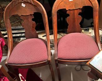 #27	Pair of Wood Roseback carved Chairs 	 $80.00 			