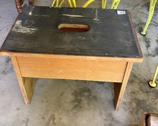 #49	Wood Step Stool w/handle (as is condition) - 19x12x16	 $30.00 			