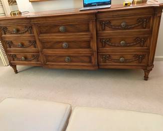 #155	Karges dresser with 9 drawers no mirror 79x20x32	 $275.00 			