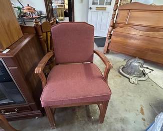 #75	Mauve Fabric and wood Side Chair 	 $30.00 			
