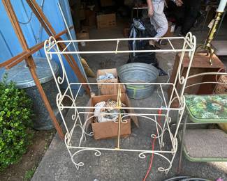 #63	Metal 3 shelf plant stand w/glass shelves- 29x13x42	 $35.00 			