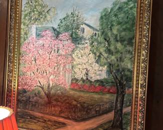 #32	Acrylic Original Painting of Cherry Trees by J Hutson Framed - 29x34	 $175.00 			