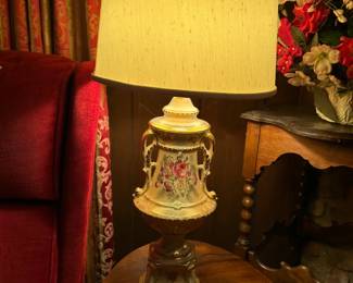 #25	Procelain Lamp w/roses painted on sides - 28" Tall	 $65.00 			