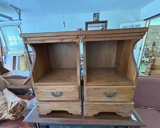 #77	Wood pair of 1 Drawer nightstands w/1 drawer - 15x13x25	 $40.00 			