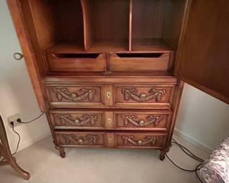 #156	Karges batcher chest 6 drawers 2 doors and cubbies 43x20x58 as is wood strip on top	 $175.00 			