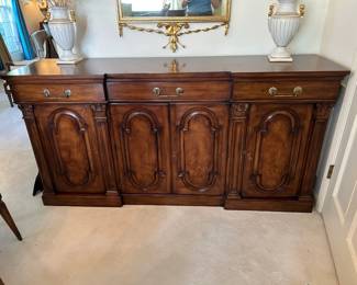 #107	Karges Buffet w/3 drawers & 4 Doors w/top silverware divider - 72x19x26	 $175.00 			