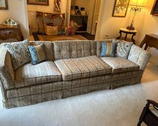 #132	Blue/Cream Sofa - w/attached back cushions - 90" Long 	 $275.00 			