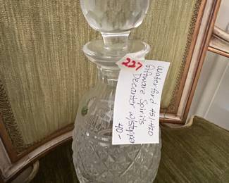 #227	Waterford 451-420  gigtware spirits decanter w stopper 	 $40.00 			