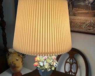 #201	butterfly flower lamp on brass base 22 tall	 $100.00 			