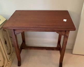 #193	small homemade rectangle table with 4 legs 24x14x22	 $65.00 			