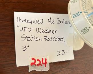 #224	honey well mid century UFO weather station pedestal 3 inch	 $25.00 			