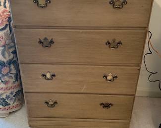 #205	4 drawer chest painted yellow 37x15x42	 $45.00 			
