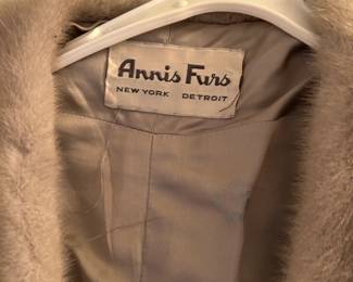 #145	gray mink stole by Annie Furs New York Detroit 	 $65.00 			