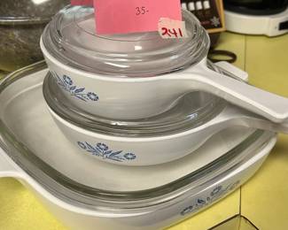 #241	set of 6 piece cornflower casseroles 	 $35.00 			