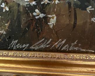 #133	Original Acrylic of Girl w/white roses signed in Heavy Gold Frame - 30x35	 $175.00 			